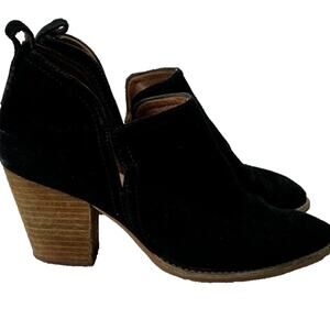 Jeffrey Campbell Boots Womens 9.5 Black Suede Rosalee Ankle Almond Toe Western
